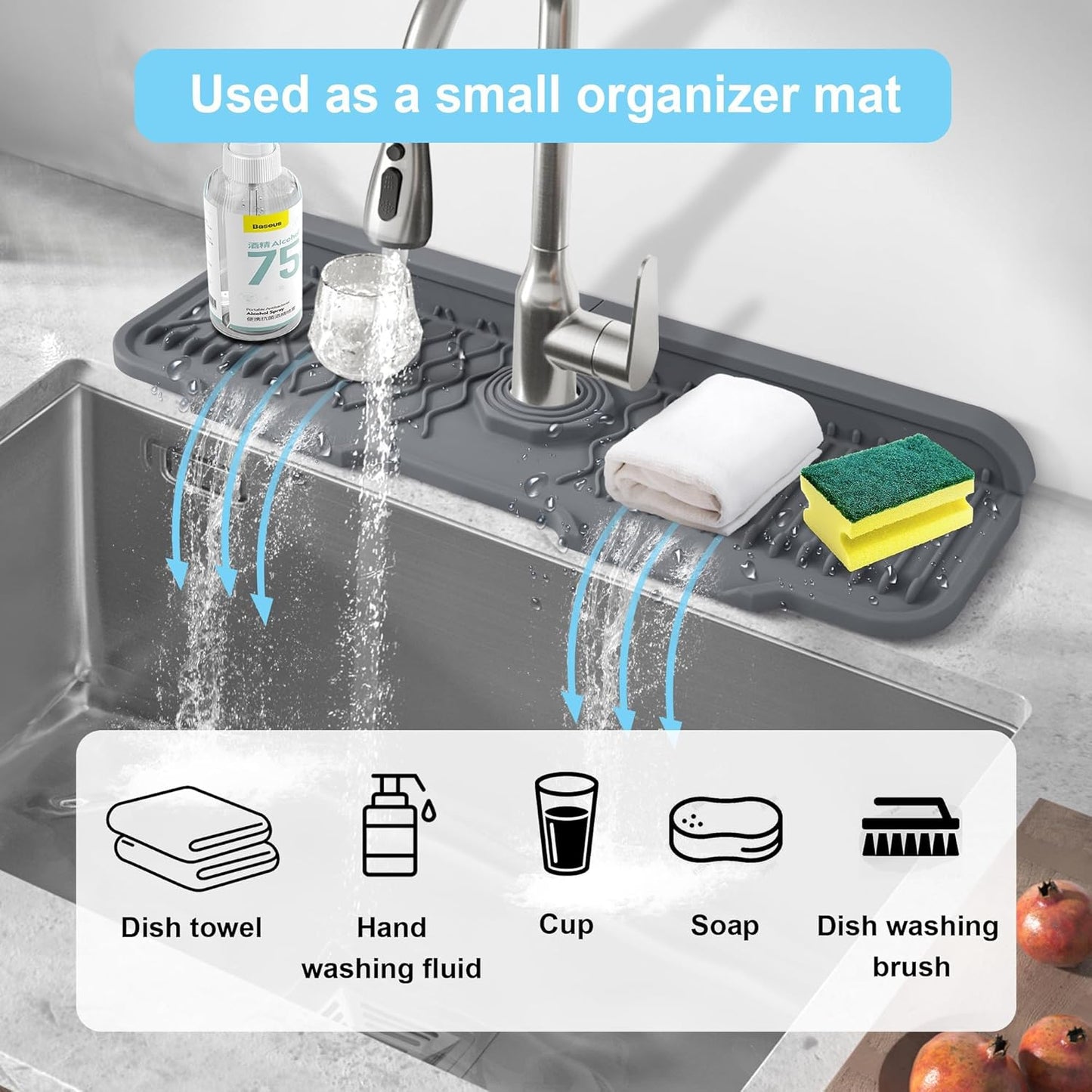 Kitchen sink drain mat