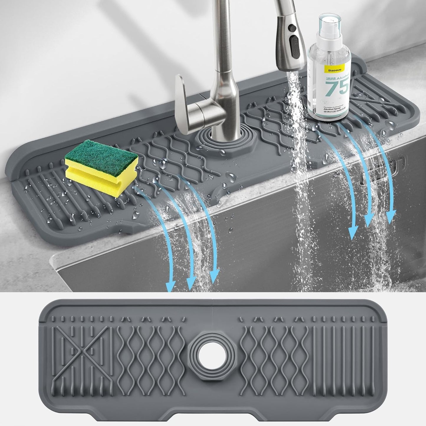 Kitchen sink drain mat