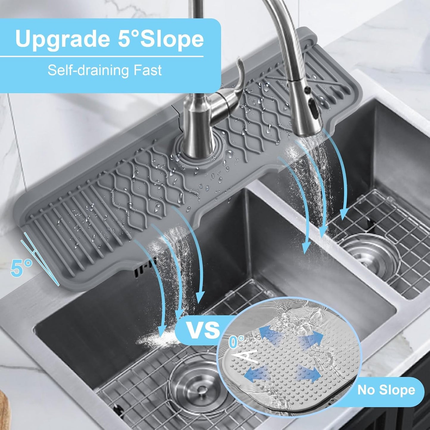 Kitchen sink drain mat